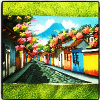 a beautiful painting of Antigua, Guatemala, that I bought in a street market.